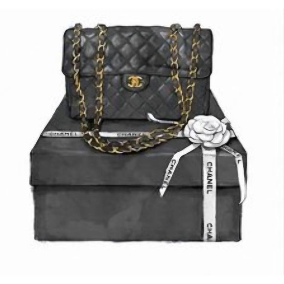 Instinct Style Boxed Runway Chanel Hand Embellished Framed Wall Decor - Picture 1 of 7